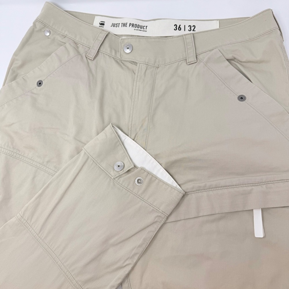 G-Star Raw Rackam Cargo Tapered Pants Mens 36x28 Beige‎ D04542-8868-367 Utility